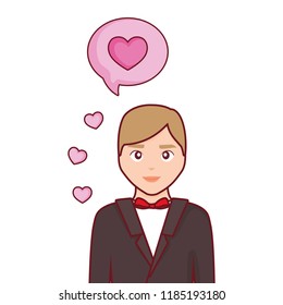 wedding groom man speech bubble love