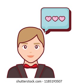 wedding groom man speech bubble love