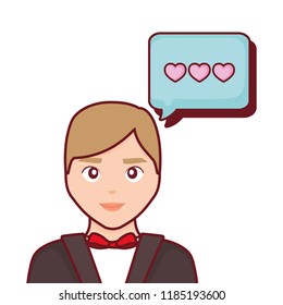 wedding groom man speech bubble love