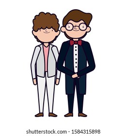 wedding groom men character cartoon vector illustration