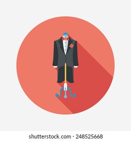 wedding groom suit flat icon with long shadow,eps10