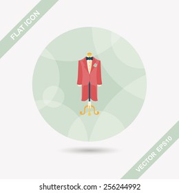wedding groom suit flat icon with long shadow,eps10