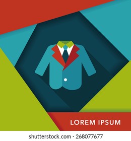wedding groom suit flat icon with long shadow,eps10