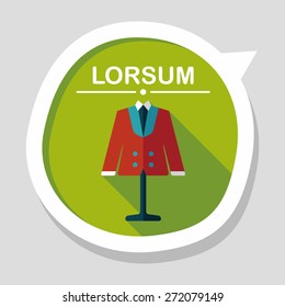 wedding groom suit flat icon with long shadow,eps10