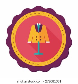 wedding groom suit flat icon with long shadow,eps10