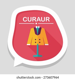 wedding groom suit flat icon with long shadow,eps10