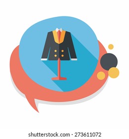 wedding groom suit flat icon with long shadow,eps10
