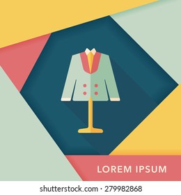 wedding groom suit flat icon with long shadow,eps10