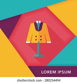 wedding groom suit flat icon with long shadow,eps10