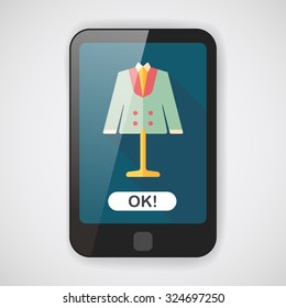 wedding groom suit flat icon with long shadow,eps10