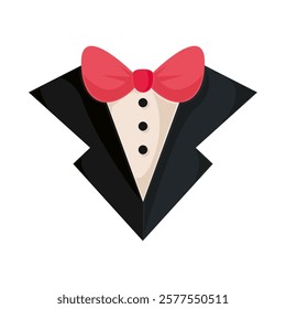 wedding groom tuxedo isolated icon