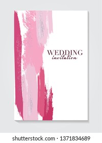 Wedding grunge pink decoration. Vcetor Fluid art. Applicable for design covers, presentation, invitation, flyers, annual reports, posters and business cards. Modern artwork