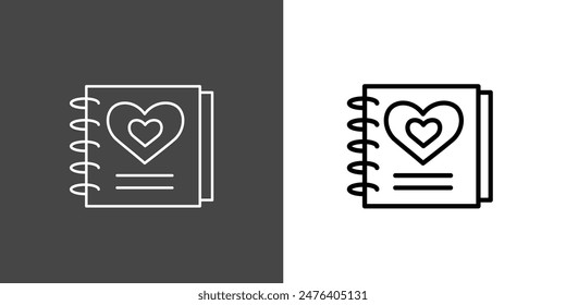 Wedding guest book Outline Icon Vector Illustration