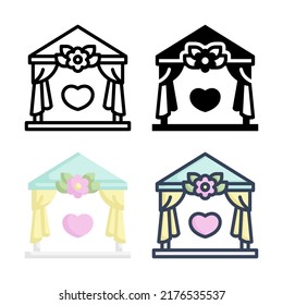 Wedding Hall Icon Set Style Collection