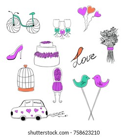 wedding hand draw colourful