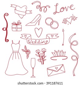 Wedding Hand Drawn Doodle Clip Art Stock Vector (Royalty Free ...