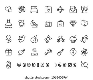wedding hand drawn icon design illustration, line style icon, designed for app and web