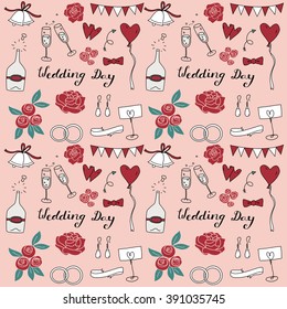 Wedding hand drawn isolated doodle icon illustrations