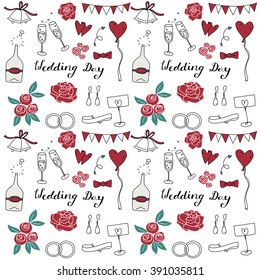 Wedding hand drawn isolated doodle icon illustrations