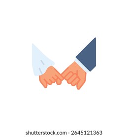 Ícone de vetor de mão de promessa de casamento. Gesto de mão ícone plano estilo. perfeito uso para logotipo, apresentação, site, e muito mais.