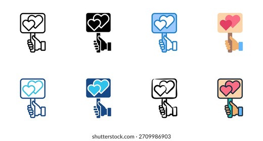 Wedding hashtags icon set multiple style vector collection. Editable Stroke 
