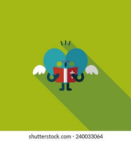 Wedding hear choir flat icon with long shadow,eps10