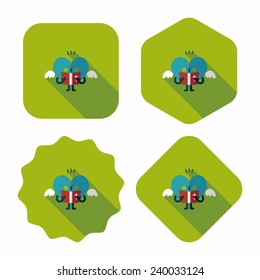 Wedding hear choir flat icon with long shadow,eps10