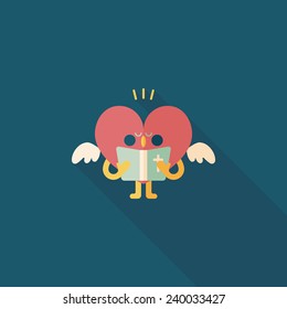 Wedding hear choir flat icon with long shadow,eps10