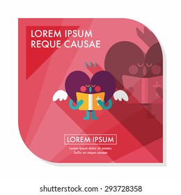 Wedding hear choir flat icon with long shadow,eps10