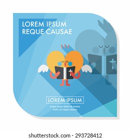 Wedding hear choir flat icon with long shadow,eps10