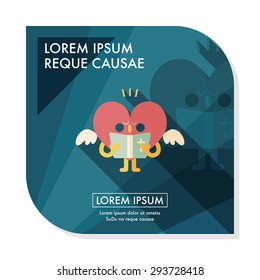 Wedding hear choir flat icon with long shadow,eps10