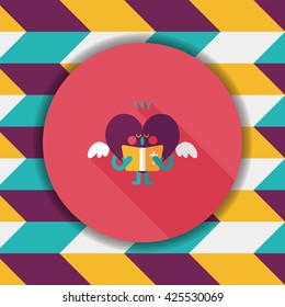 Wedding hear choir flat icon with long shadow,eps10