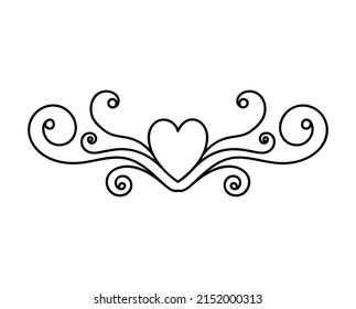 decoración de corazón de boda sobre blanco