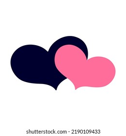 Wedding hearts flat icon. Funny photo stickers for groom and bride vector illustration. Marriage, party and celebration concept