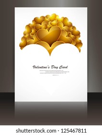 Wedding hearts white brochure card vector