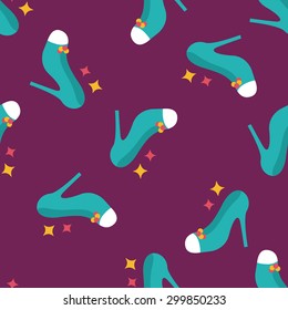 Wedding high-heeled shoes flat icon,eps10 seamless pattern background