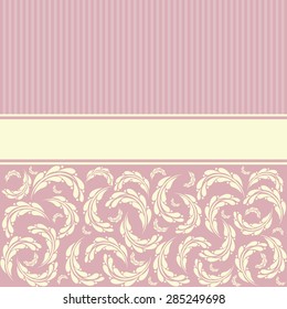 Wedding and holiday card with floral pattern. 