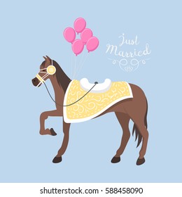 Wedding horse breed vector.