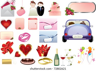 wedding icon collection,vector