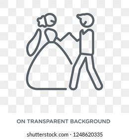 Wedding icon. Wedding design concept from Wedding and love collection. Simple element vector illustration on transparent background.