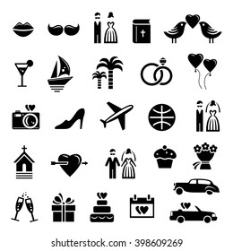 Wedding icon kit. Vector illustration