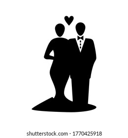 icono de boda o logotipo símbolo de signo aislado ilustración vectorial - iconos vectoriales de estilo negro de alta calidad
