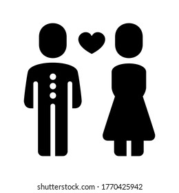 icono de boda o logotipo símbolo de signo aislado ilustración vectorial - iconos vectoriales de estilo negro de alta calidad
