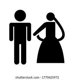 icono de boda o logotipo símbolo de signo aislado ilustración vectorial - iconos vectoriales de estilo negro de alta calidad
