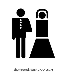 icono de boda o logotipo símbolo de signo aislado ilustración vectorial - iconos vectoriales de estilo negro de alta calidad
