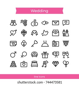 Wedding Icon Pack in line style