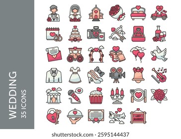 Wedding icon pack. Set icon design