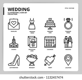 Wedding icon set