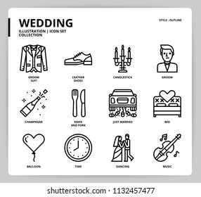 Wedding icon set