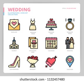 Wedding icon set